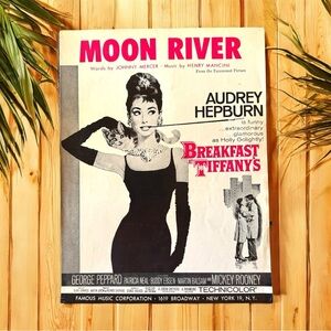 VINTAGE “Moon River” Sheet Music | Piano & Voice | Breakfast at Tiffany’s
